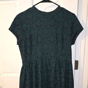 Xhilaration Green Damask Skater Dress
